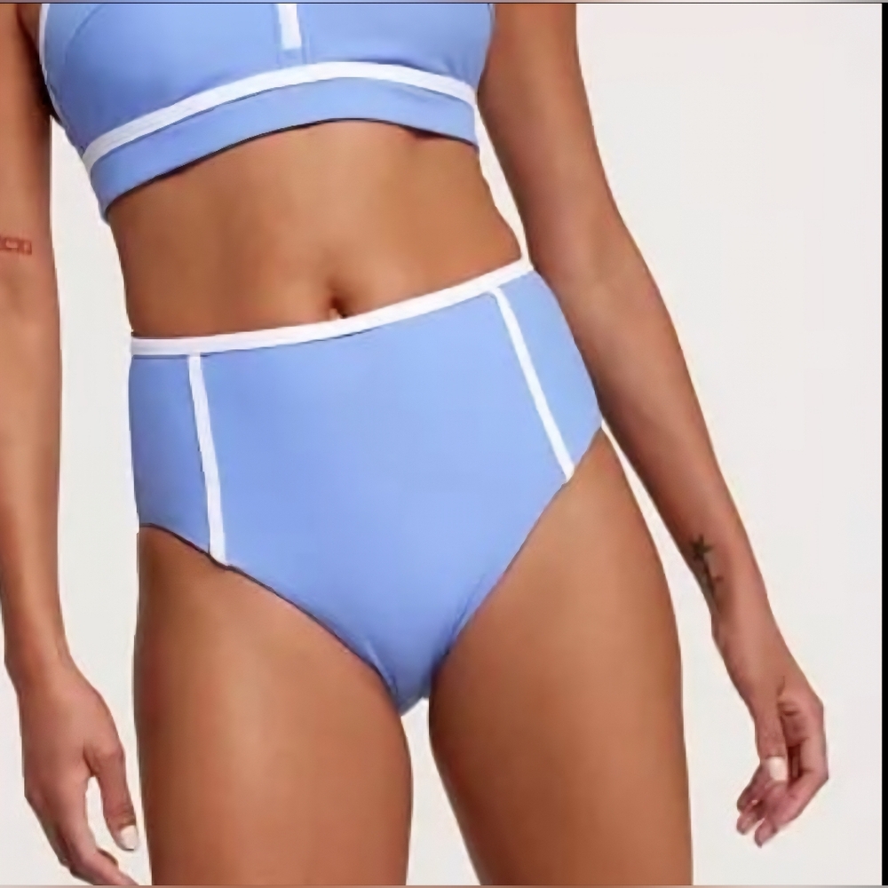 Calia Blue High Waisted Tummy Control Bikini Bottoms Size Medium NWT